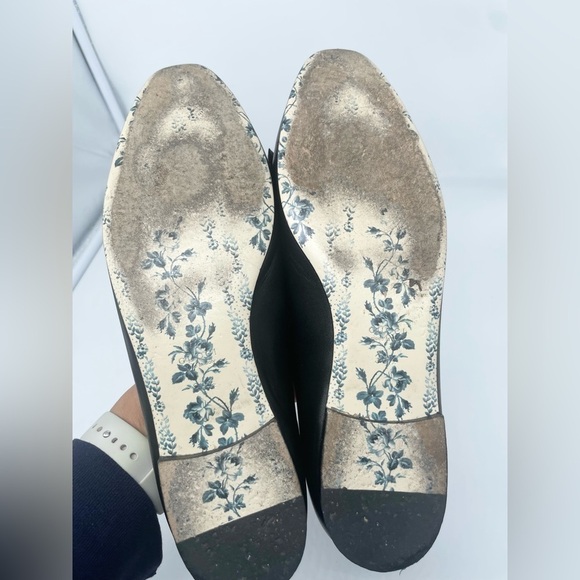 Gucci Black Leather Snake skin bow embellished GG Ballerina flats EU 38.5 - Picture 10 of 13